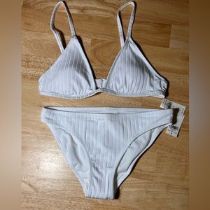 XS Aerie Women’s 2 Piece Bikini Swimsuit In White BNWTS